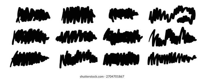 Rayas de lápiz de carbón y Formas de pintura en negrita