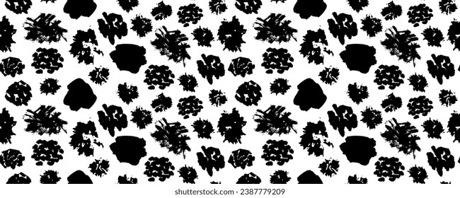 Charcoal pencil scribbles and bold strokes seamless pattern. Hand drawn vector lines, circles and thick shapes. Scribble black strokes vector set. Marker, crayon and chalk drawing. Sketch texture.