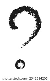 Charcoal question mark. Doodle hand drawn.