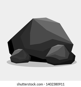 charcoal rock icon isolated vector illustration