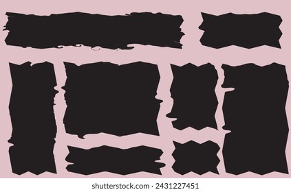 Charcoal scribble stripes and bold paint shapes. Childrens crayon or marker doodle rouge handdrawn scratches. Vector illustration of squiggles in marker sketch style