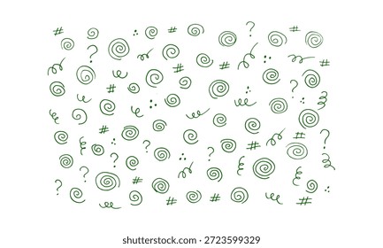 Holzkohle-Kritzelstreifen. Kreide Buntstifte oder Marker doodle rouge Kratzer. Vektorgrafik von Linien, Wellen, Schnörkel im Marker-Skizzenstil. 