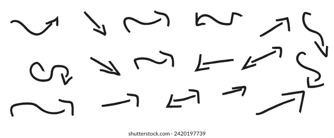 Charcoal scribble stripes, emphasis arrows, handdrawn numbers. Chalk crayon or marker doodle rouge handdrawn scratches. Vector illustration of lines, waves, squiggles in marker sketch style.