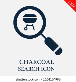 Charcoal search icon. Editable Charcoal search icon for web or mobile.