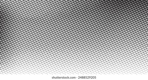 Charcoal splashes, black dotwork grain texture, abstract stipple sand effect, gradient from dots isolated on white background. Vector illustration.