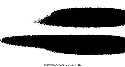 Charcoal splashes, black dotwork grain texture, abstract stipple sand effect, gradient from dots isolated on white background. Vector illustration.