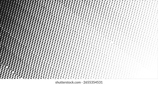 Salpicaduras de carbón, textura de grano de punto negro, efecto de arena punteada abstracta, gradiente de puntos aislados sobre fondo blanco. Ilustración vectorial.
