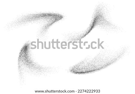 Charcoal splashes, black dotwork grain texture, abstract stipple sand effect, gradient from dots isolated on whitev background. Vector illustration.