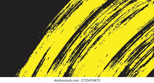 Kohlespritzer, gelbe Punktmuster, Kornstruktur, abstrakter Stipple-Grunge-Effekt, Farbverlauf von Punkten einzeln auf schwarzem Hintergrund. Vektorgrafik.
