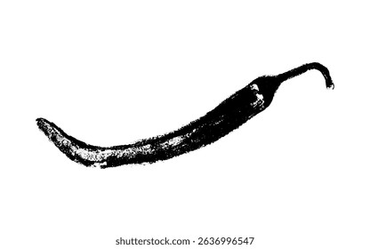 Charcoal style vector doodle chili pepper and jalapeno. Hand drawn symbol for food labels, cosmetic packaging, kitchen decor, and extended license design projects.