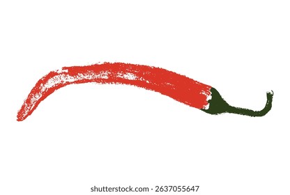 Charcoal style vector doodle chili pepper and jalapeno. Hand drawn symbol for food labels, cosmetic packaging, kitchen decor, and extended license design projects.