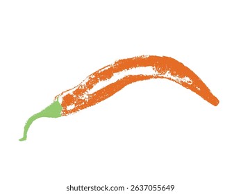 Charcoal style vector doodle chili pepper and jalapeno. Hand drawn symbol for food labels, cosmetic packaging, kitchen decor, and extended license design projects.