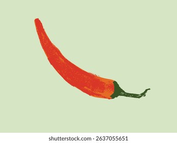 Charcoal style vector doodle chili pepper and jalapeno. Hand drawn symbol for food labels, cosmetic packaging, kitchen decor, and extended license design projects.
