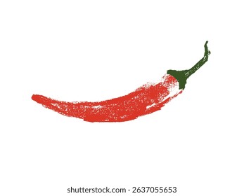 Charcoal style vector doodle chili pepper and jalapeno. Hand drawn symbol for food labels, cosmetic packaging, kitchen decor, and extended license design projects.