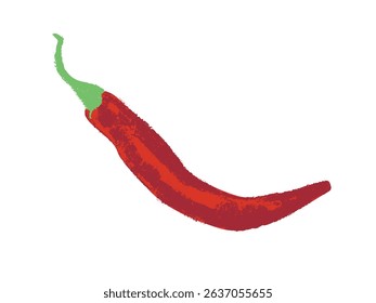 Charcoal style vector doodle chili pepper and jalapeno. Hand drawn symbol for food labels, cosmetic packaging, kitchen decor, and extended license design projects.