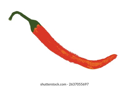 Charcoal style vector doodle chili pepper and jalapeno. Hand drawn symbol for food labels, cosmetic packaging, kitchen decor, and extended license design projects.