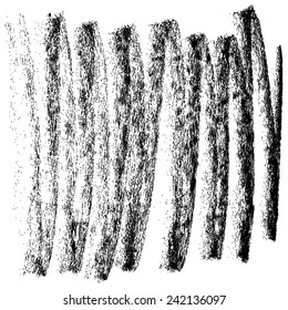 Charcoal texture stripes. Vector design elements.