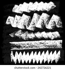 Charcoal texture stripes. Vector design elements.