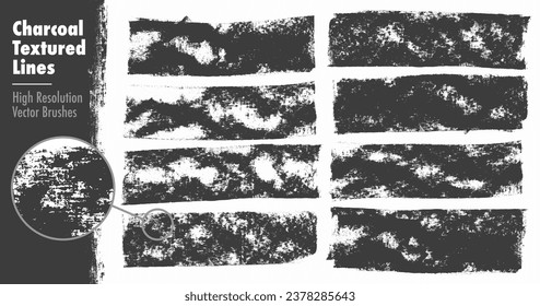 Charcoal Textured Lines. Created from scans of charcoal sketches. High Quality, Detailed Vector brushes