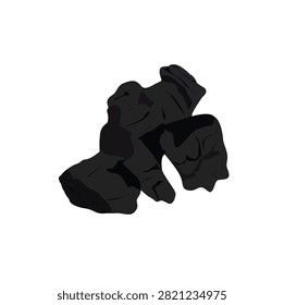 charcoal vector illustration.Pile of burning coal for BBQ and cooking food on grill,