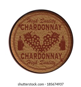chardonnay label stamp with on vector illustration