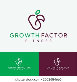 Chare letter GF growth factor fitness fruit logo design ideas business name editable vector template  royalty free image