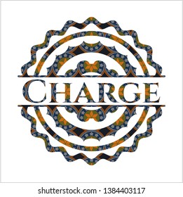 Charge arabesque style badge. arabic decoration.