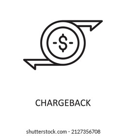 Charge back Vector Outline Icon Design illustration. Fintech Symbol on White background EPS 10 File