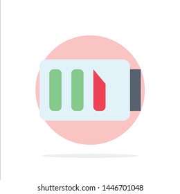 Charge, Battery, Electricity, Simple Abstract Circle Background Flat color Icon