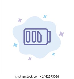 Charge, Battery, Electricity, Simple Blue Icon on Abstract Cloud Background