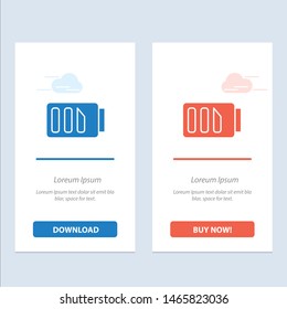 Charge, Battery, Electricity, Simple  Blue and Red Download and Buy Now web Widget Card Template. Vector Icon Template background
