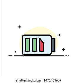 Charge, Battery, Electricity, Simple  Business Flat Line Filled Icon Vector Banner Template