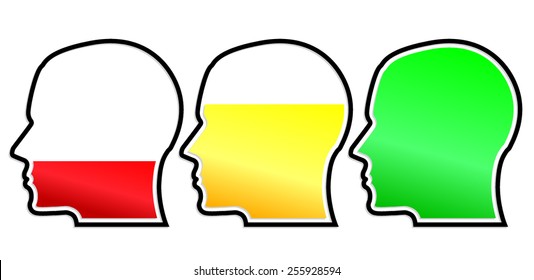 charge battery human head / vector illustration