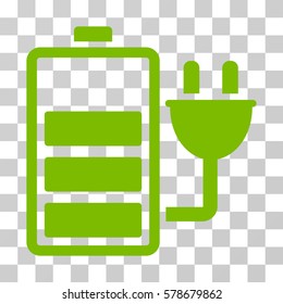 Charge Battery icon. Vector illustration style is flat iconic symbol, eco green color, transparent background. Designed for web and software interfaces.