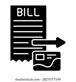 Charge Bill Glyph Icon Style