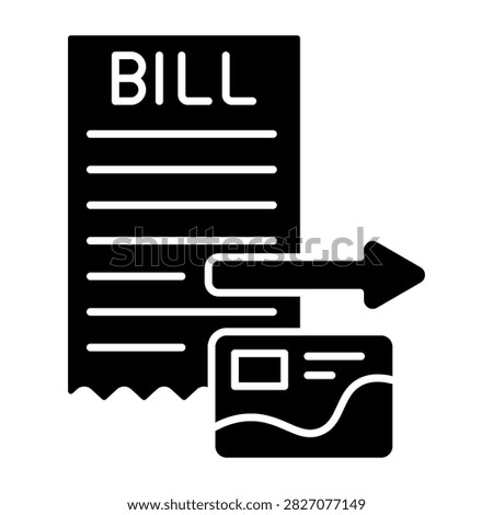 Charge Bill Glyph Icon Style