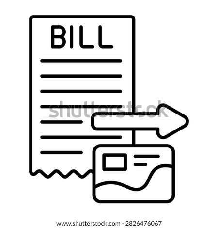 Charge Bill Line Icon Style