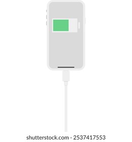 Charge Cable, Charging Phone. Vector Illustration