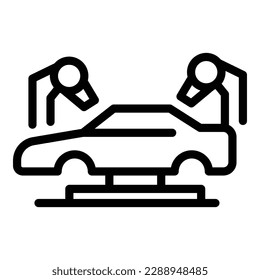 Charge car printer icon outline vector. Print vehicle. Future motor