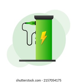 Charge car for web design. Vector illustration. Ecology concept