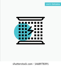 Charge, Charging, Electricity, Electromagnetic, Energy turquoise highlight circle point Vector icon. Vector Icon Template background