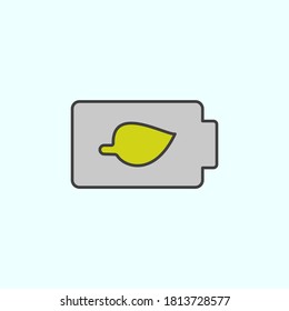 carga, ecología, icono vector de color de la batería, ilustración vectorial