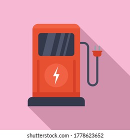 Charge eletric station icon. Flat illustration of charge eletric station vector icon for web design