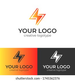 Charge Energy Flash Logo Design Modern and Creative Logotype Minimal