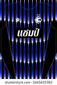 Impresión de la sublimación del jersey del Recargo del patrón negro púrpura de la energía con el texto tailandés significa campeones