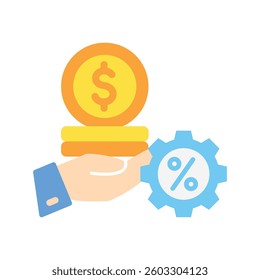 Charge flat color icon, mini illustration. use for economy, business, finance, ecommerce, payment service UI, UX kit, app and web development, digital or print.