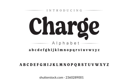 Charge Font. Alphabet. Script. Typeface. Label .Vintage typeface. For labels and different type designs