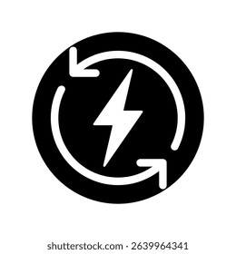 Charge icon. Black vector illustration.