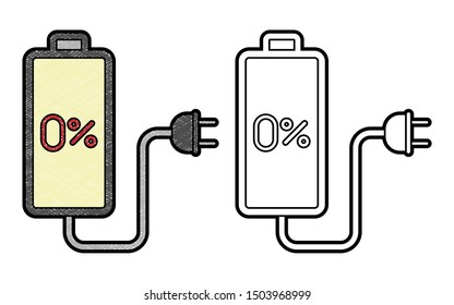 charge icon design vector with texture. black and white colors