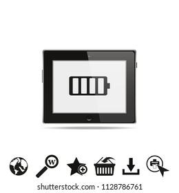 Charge icon on tablet pc.